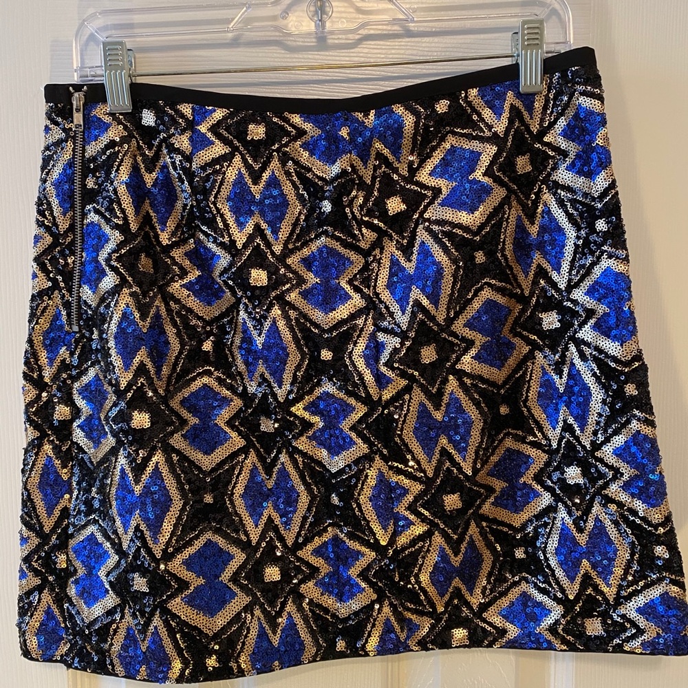 NEVER WORN Gold and blue sequin skirt